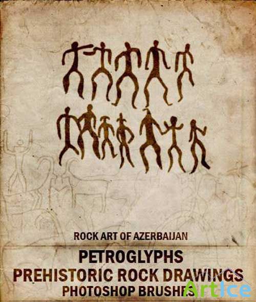 Brushes of rock drawings