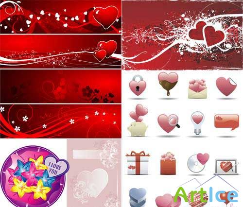Valentine's Hearts Vector Mix