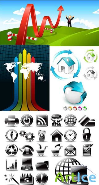 Internet Icons, business vector mix