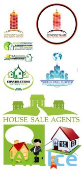 Logo and Vector Houses Sale or Construction