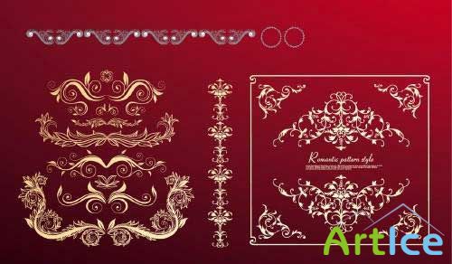 Romantic pattern style - Ornaments Vector