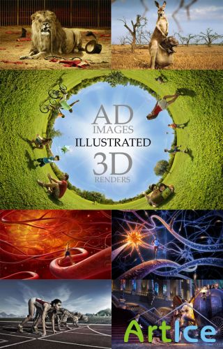 40 Ilustrated AD Images - 3D Renders 40 RGB JPEG Images