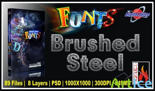 DIGITAL JUICE - FONTS - Brushed Steel     