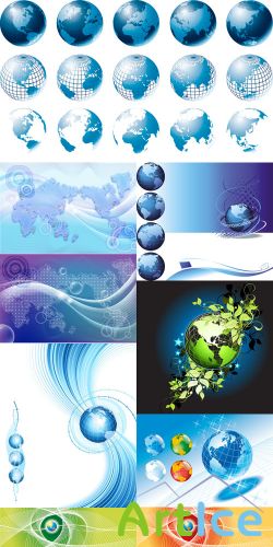 Earth & Map Vector Mix