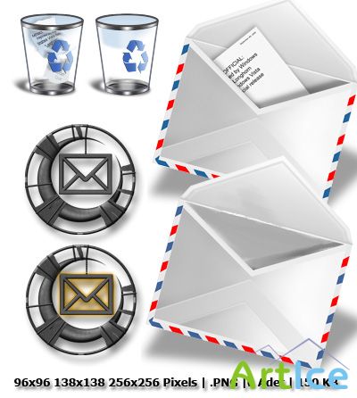 Trash and Mail Icons