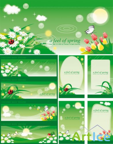 Spring vector card