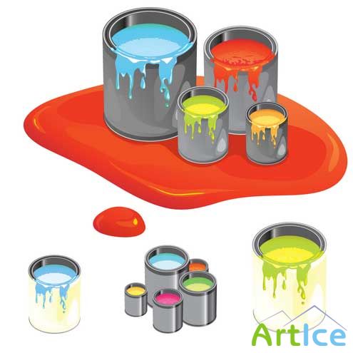 Vector Paint Cans