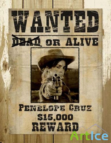 PSD Template - Wanted Poster