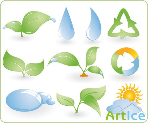 Set of different environmental icons