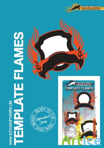 Template Flames in vector