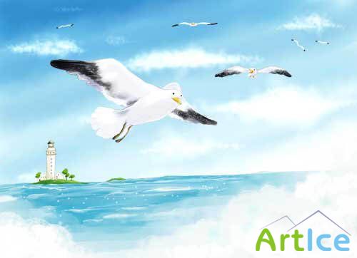 Gulls and the Sea