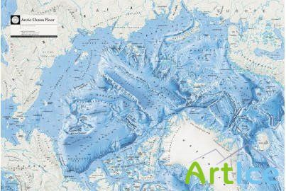 National Geographic Arctic Ocean Floor Map