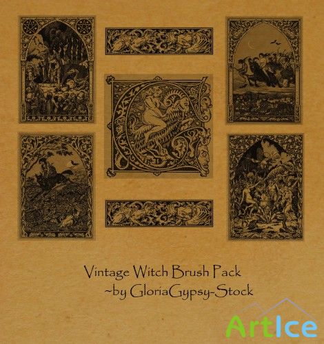 Vintage Witch Brush Pack