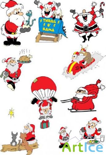 Funny Santas Vectors