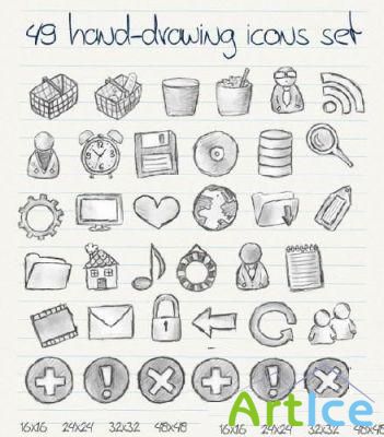 49 Hand Drawn Icons