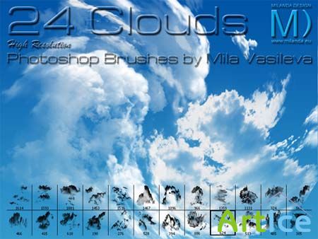 24 Clouds Photoshop Brushes
