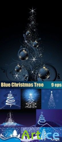 Blue Christmas Tree Vector