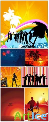 Vector People with Background 2