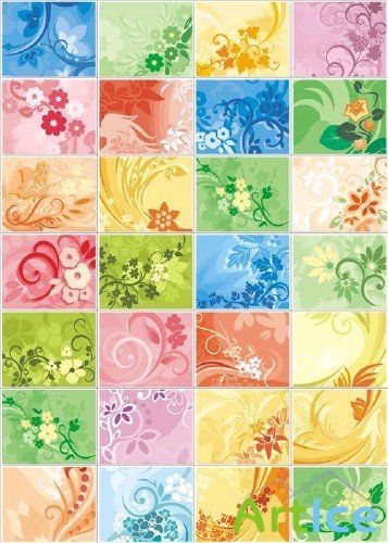 Vector flowers backgrounds