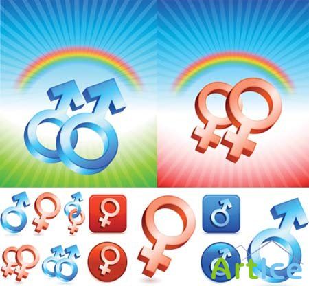 Male and Female Gender Vector Symbols