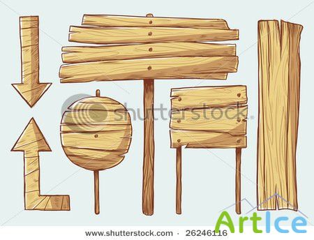 Wooden signs vector