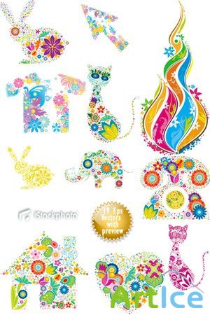 Flowering Shapes Vector Collection