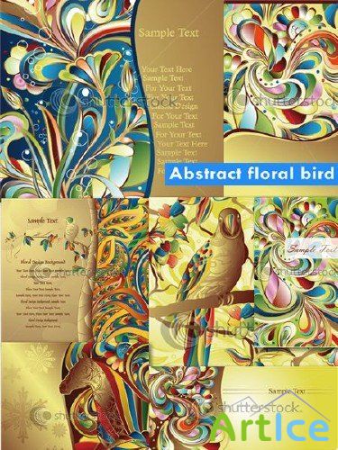 Abstract floral bird
