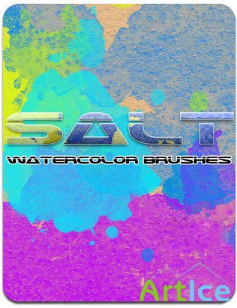 Watercolor salt brushes