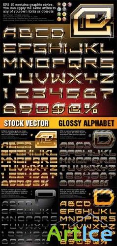 Stock Vector - Glossy Alphabet
