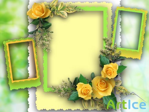 Фоторамка для Adobe Photoshop - "Желтые Розы"