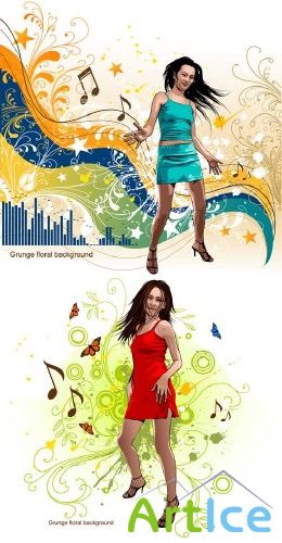Girls and Music Vectors