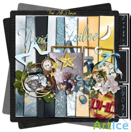 Scrap kit "Starry Night" and the AddOn to the set.
