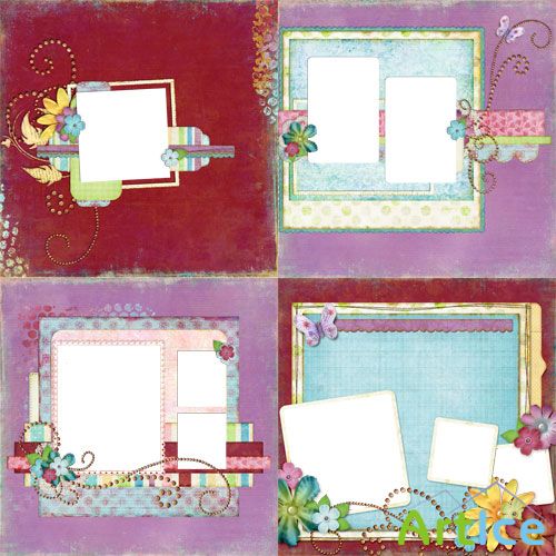 4 scrap-pages "Sing a Rainbow"