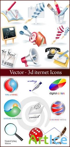 Vector 3d iternet Icons