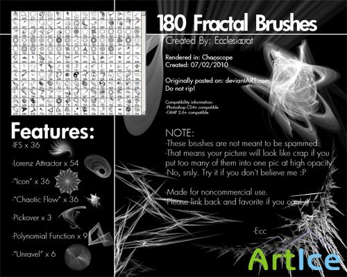 180 Fractal Brushes Set