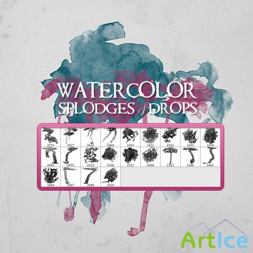 Watercolor Splodges and Drops