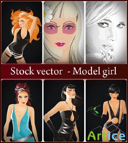 Stock vector  - Model girl