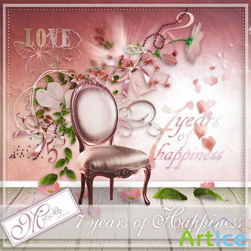 Scrap kit "Seven years of happiness" for processing wedding photos