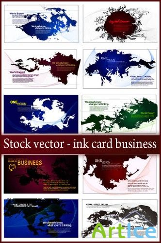 Stock vector - ink card business