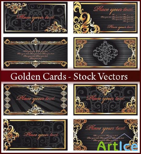 Golden Cards - Stock Vectors