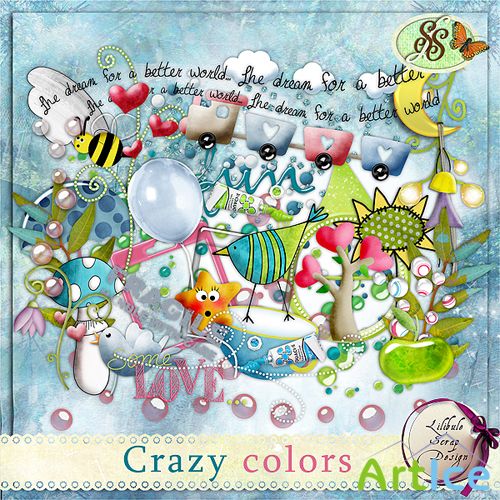 A skrap-set of "Crazy Colors"