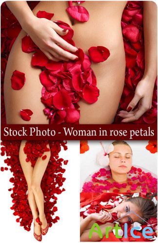 HQ Stock Photo - Woman in rose petals