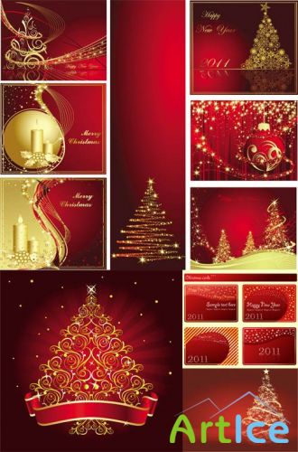 Red Style Christmas Vector Mix