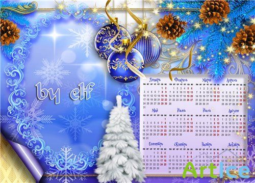 Новогодний календарь с вырезом для фото