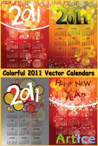 Colorful 2011 Vector Calendars 13 - Stock Vectors