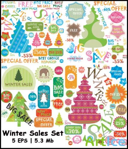 Winter Sales Set - Stock Vectors