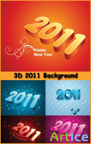 3D 2011 Background - Stock Vectors