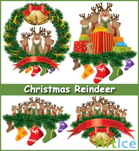 Christmas Reindeer - Stock Vectors