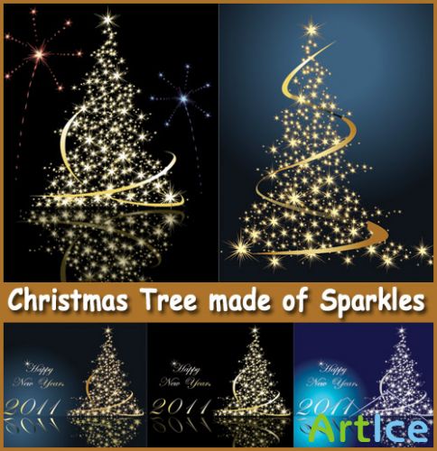 Christmas Tree made of Sparkles - Stock Vectors