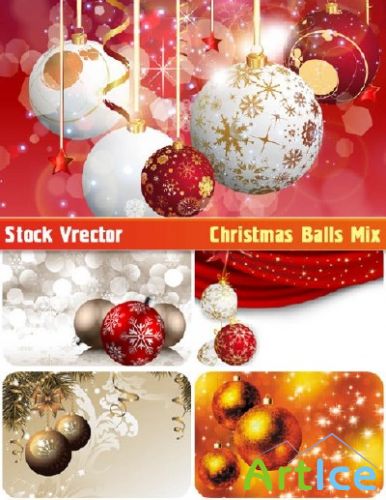 Stock Vector Christmas Balls Mix